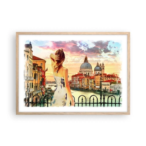 Affiche dans un chêne clair - Poster - Pour une aventure c'est uniquement dans ... - 70x50 cm