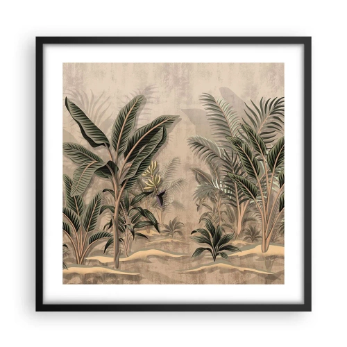 Affiche dans un cadre noir - Poster - Une gravure de style colonial - 50x50 cm