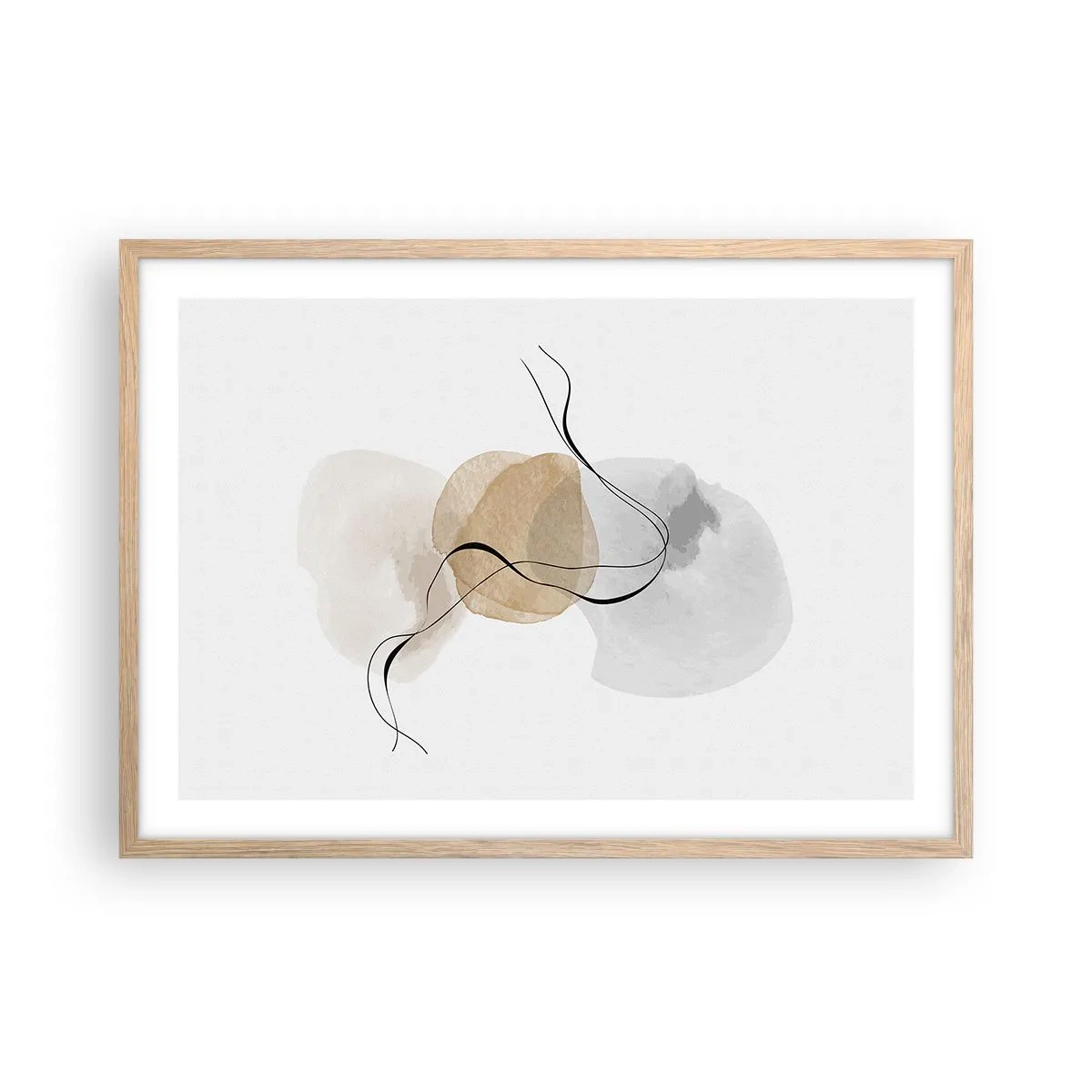 Affiche dans un chêne clair - Poster - Perles d'air - 70x50 cm