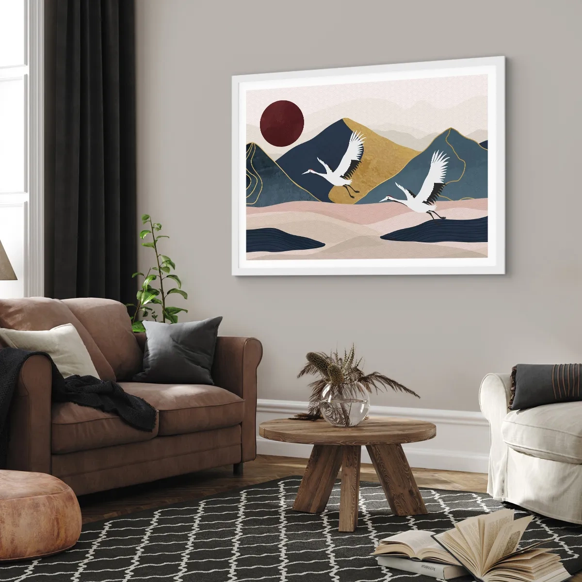 Affiche dans un cadre blanc - Poster - Encore une fois, la journée s'est ÉCOULÉE - 40x30 cm