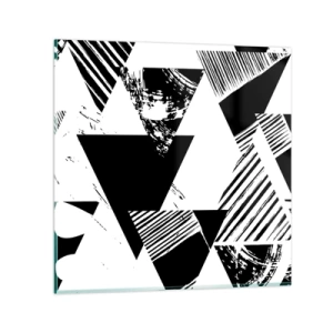 Impression sur verre - Image sur verre - Pluie de triangles - 30x30 cm