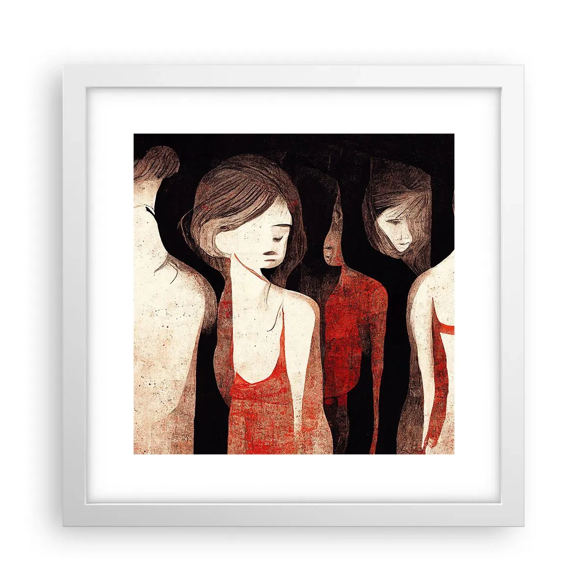Affiche dans un cadre blanc - Poster - Madones des ténèbres - 30x30 cm