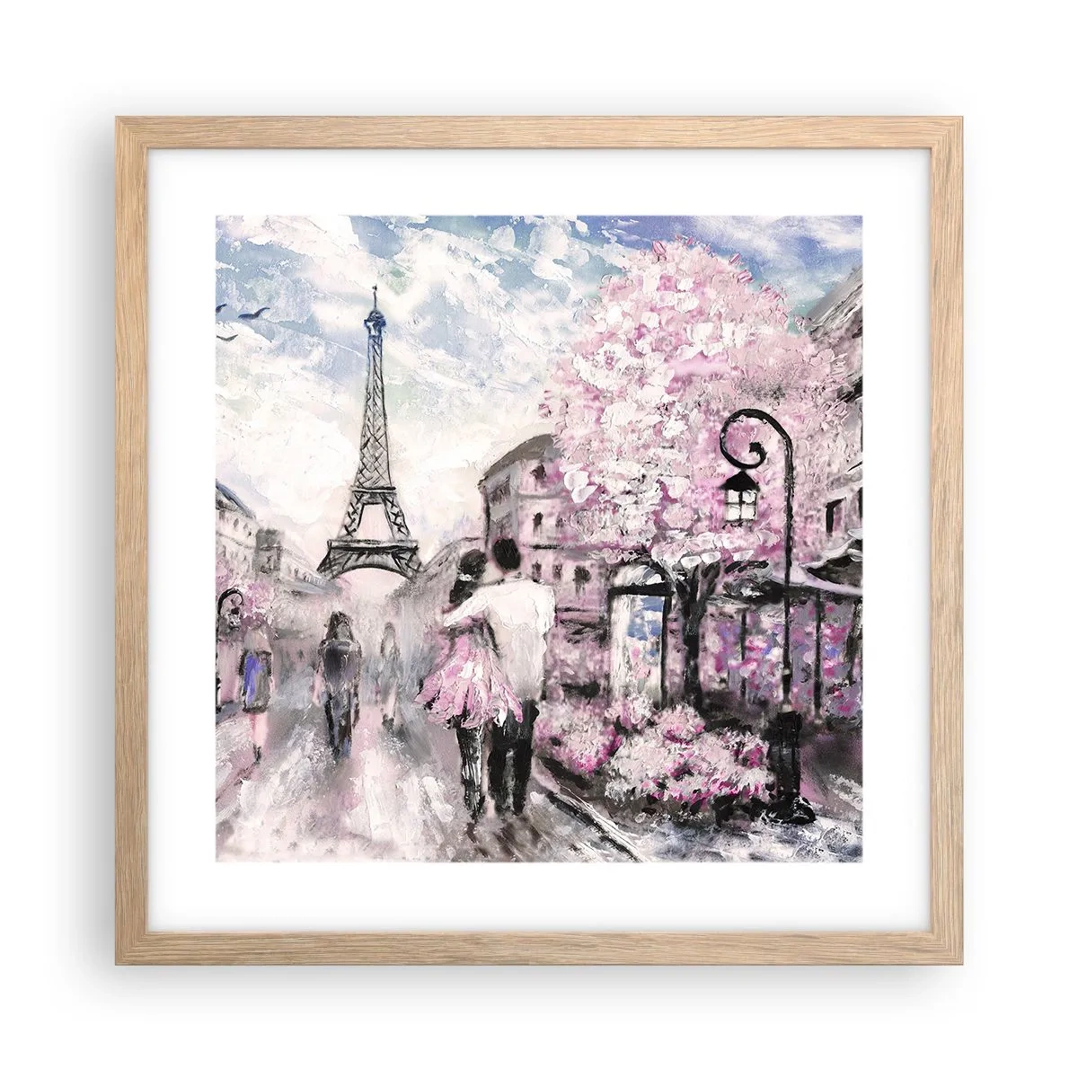 Affiche dans un chêne clair - Poster - Comment tomber amoureu, il faut juste... - 40x40 cm