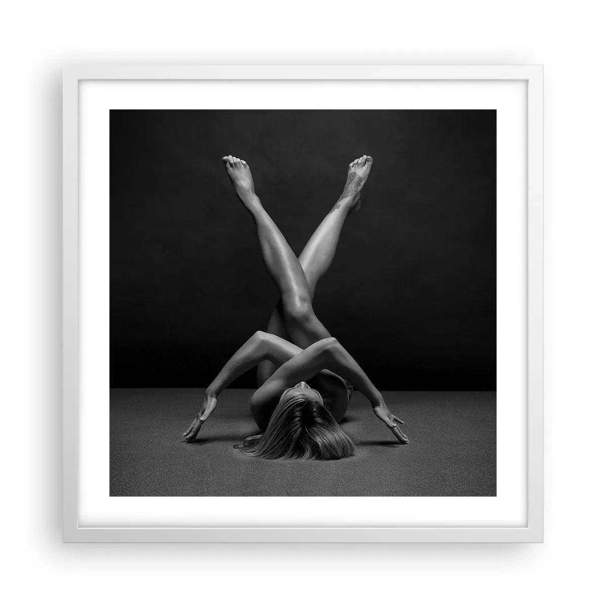 Affiche dans un cadre blanc - Poster - Géométrie de la nudité - 50x50 cm