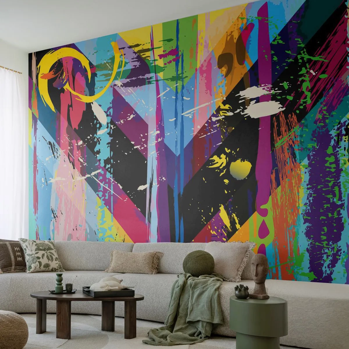 Papier Peint Photo Premium Canvas - De haut en bas - Abstraction, Morceau, Graphique - 200x140 cm