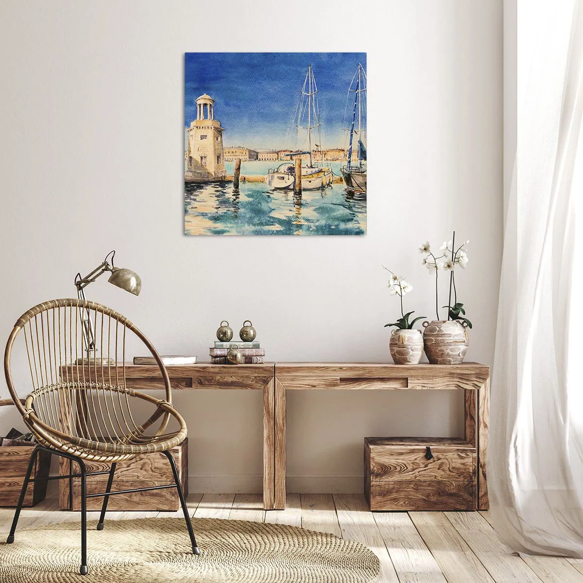 Impression sur toile - Image sur toile - Lagune ensoleillée - 40x40 cm