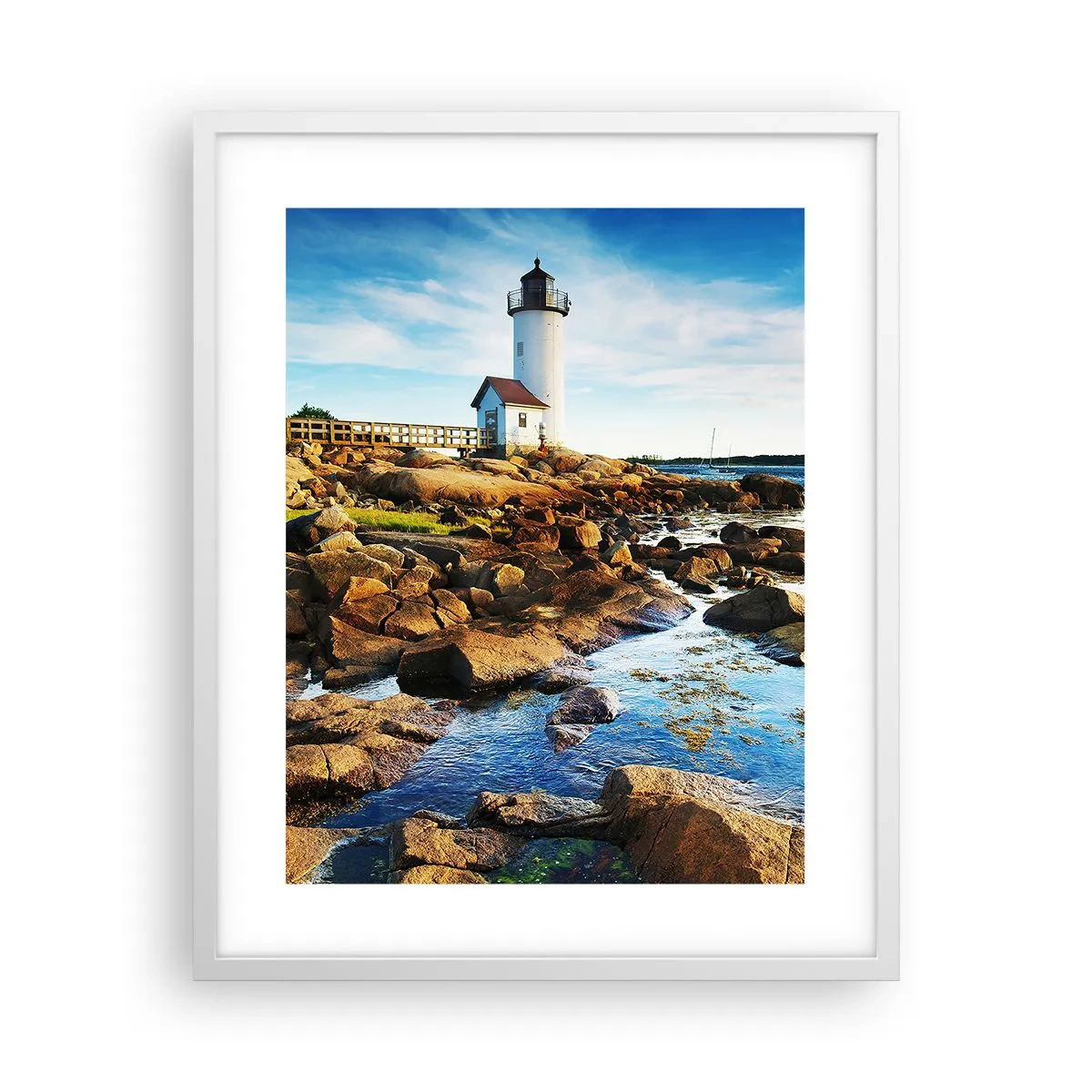 Affiche dans un cadre blanc - Poster - Revenez heureux, j'attends - 40x50 cm