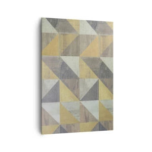 Impression sur toile - Image sur toile - Composition géométrique de triangles aux tons terreux - 70x100cm - Suivant l'angle du triangle - Décoration murale moderne pour le salon et la chambre ARTTOR