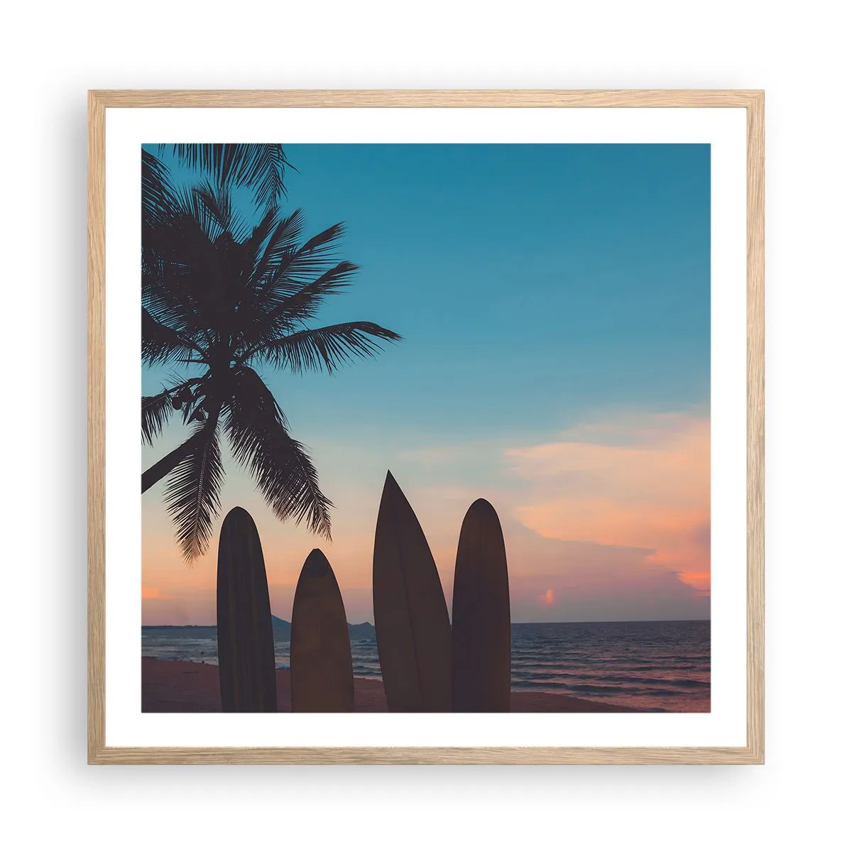 Affiche dans un chêne clair - Poster - Demain sera amusant aussi - 60x60 cm