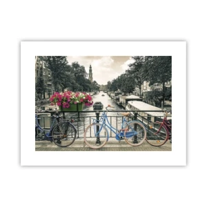 Affiche - Poster - Couleurs de rue d'Amsterdam - 40x30 cm