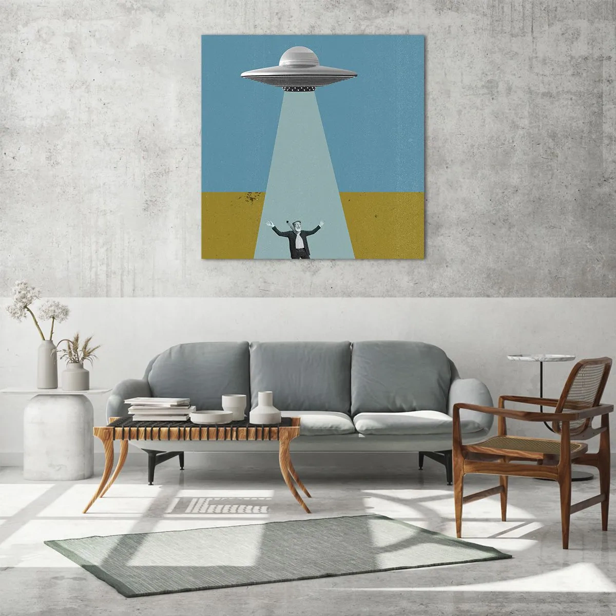 Impression sur verre - Image sur verre - Rencontre proche - 70x70 cm