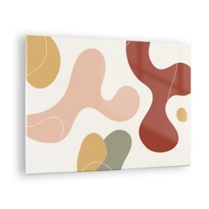 Impression sur verre - Image sur verre - Composition abstraite de formes organiques - 70x50cm - Entrelac - Décoration murale moderne pour le salon et la chambre ARTTOR