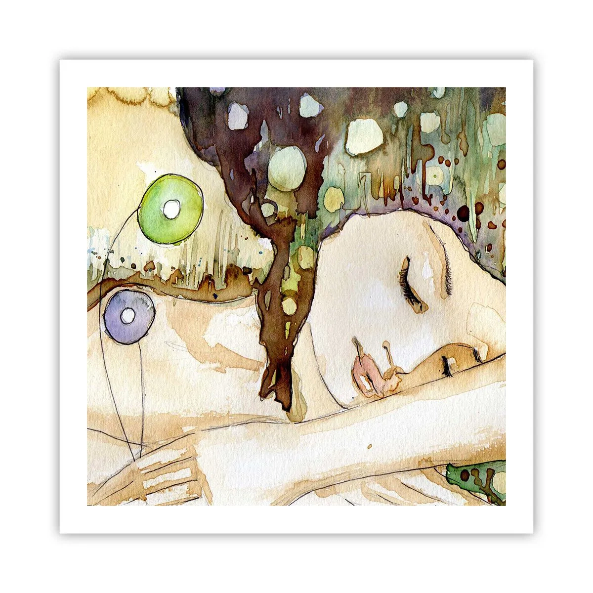 Affiche - Poster - Un rêve violet émeraude - 60x60 cm