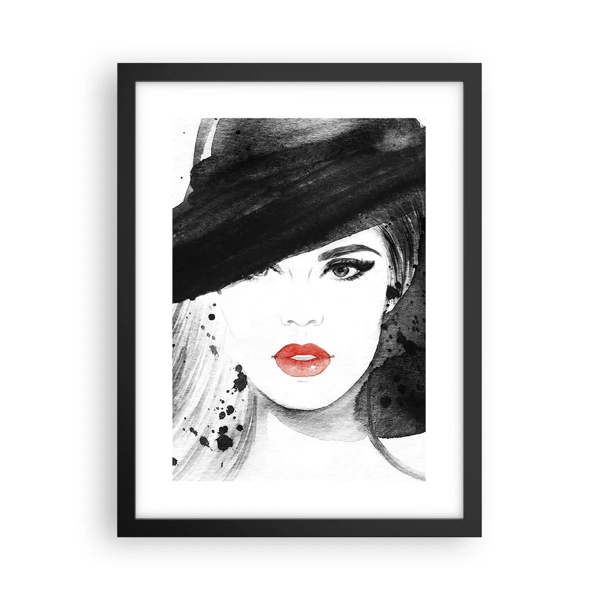 Affiche dans un cadre noir - Poster - Dame en noir - 30x40 cm