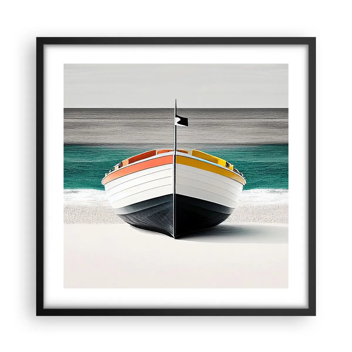 Affiche dans un cadre noir - Poster - A sa place - 50x50 cm