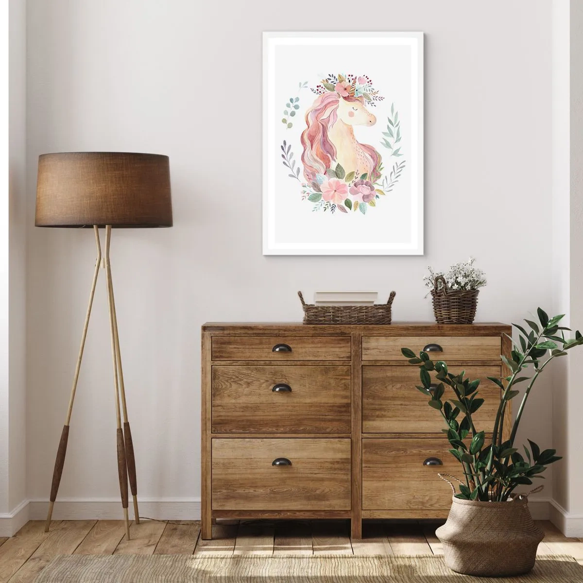 Affiche dans un cadre blanc - Poster - Invitation au monde des contes de fées - 50x70 cm