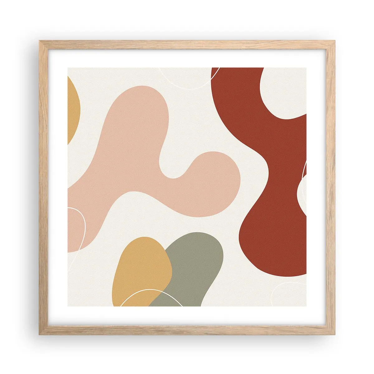 Affiche dans un chêne clair - Poster - Entrelac - 50x50 cm