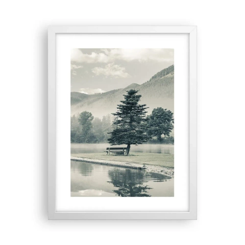 Affiche dans un cadre blanc - Poster - Le lac dort encore - 30x40 cm