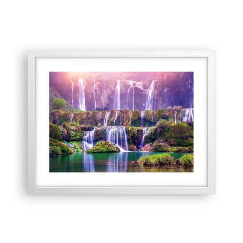 Affiche dans un cadre blanc - Poster - Escalier vers le ciel - 40x30 cm