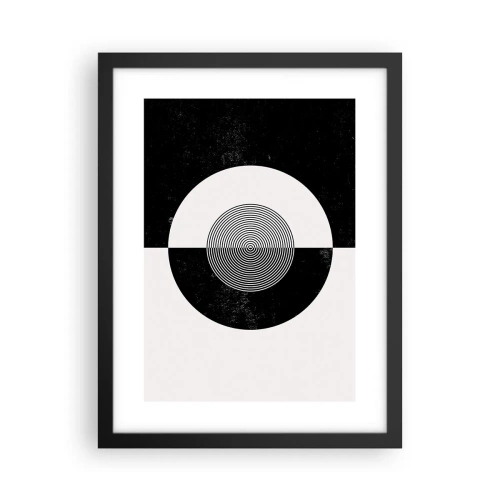 Affiche dans un cadre noir - Poster - Harmonie de noir et blanc - 30x40 cm