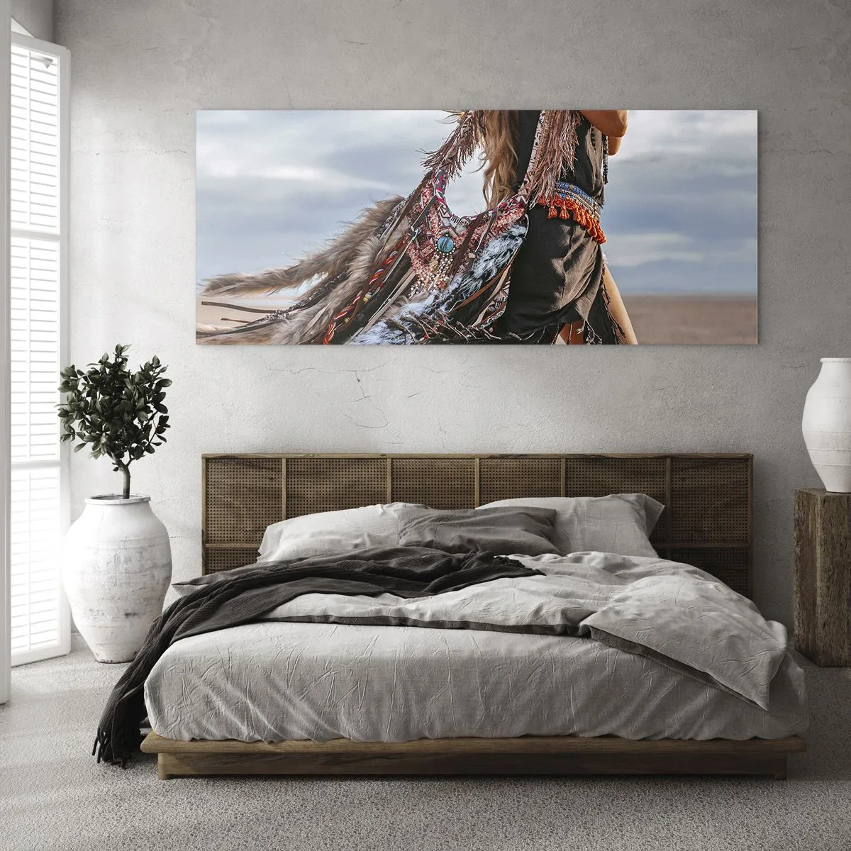 Impression sur verre - Image sur verre - La fille du chaman - 100x40 cm