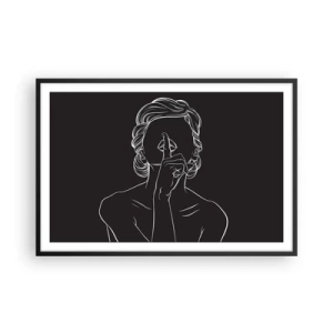 Affiche dans un cadre noir - Poster - La beauté s'épanouit en silence - 91x61 cm