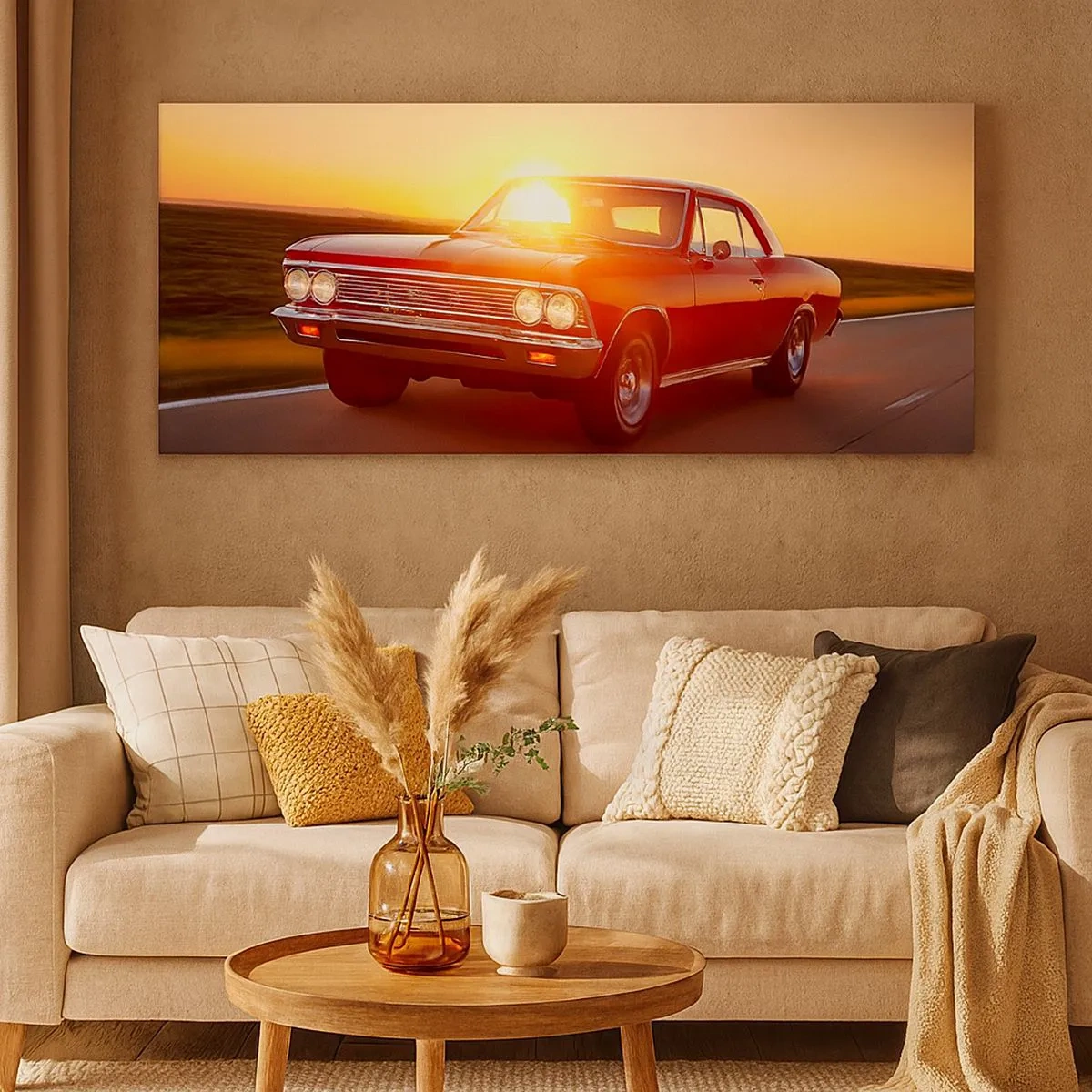 Impression sur toile - Image sur toile - Le désir est de couleur rouge - 100x40 cm