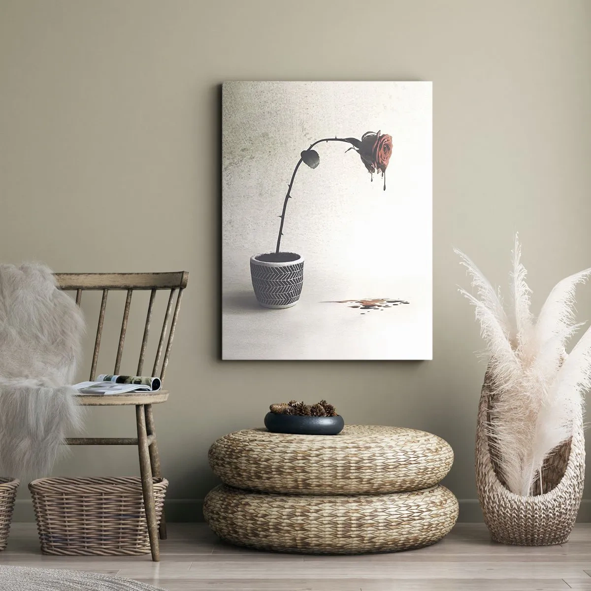 Impression sur toile - Image sur toile - Rosa dolorosa - 65x120 cm