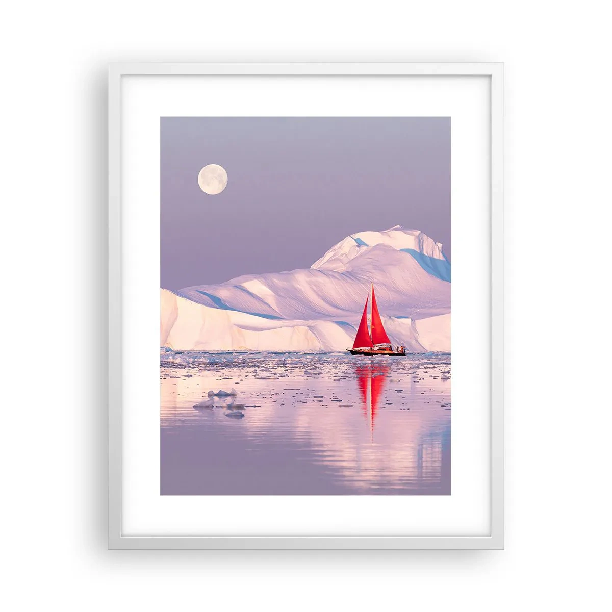 Affiche dans un cadre blanc - Poster - La chaleur de la voile, le froid de la glace - 40x50 cm