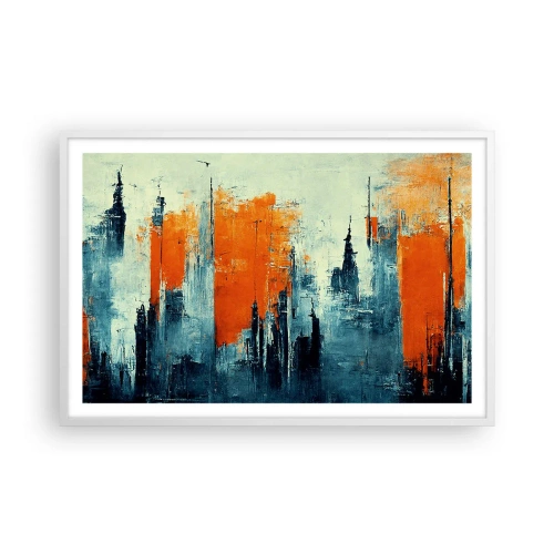 Affiche dans un cadre blanc - Poster - Paysage moderne - 91x61 cm