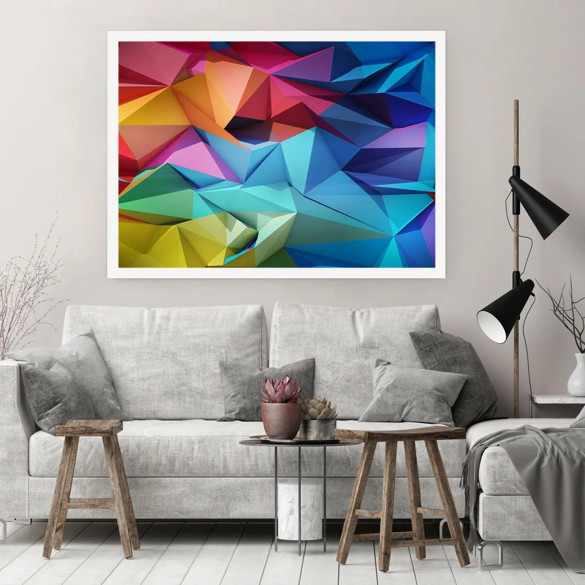 Affiche - Poster - Origami arc-en-ciel - 50x40 cm