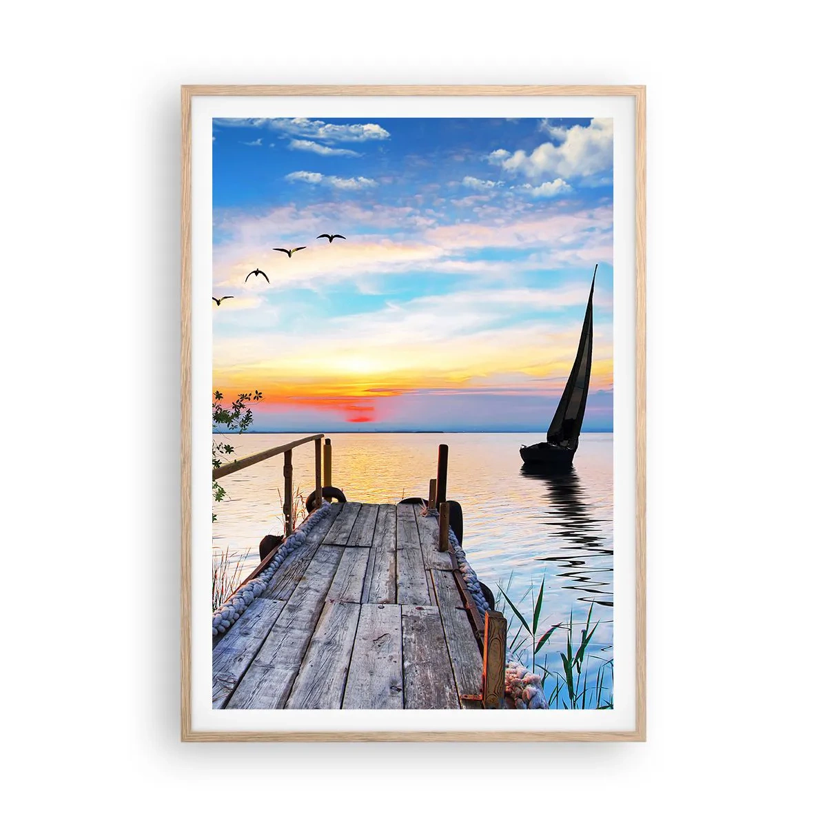 Affiche dans un chêne clair - Poster - Bonsoir! - 70x100 cm