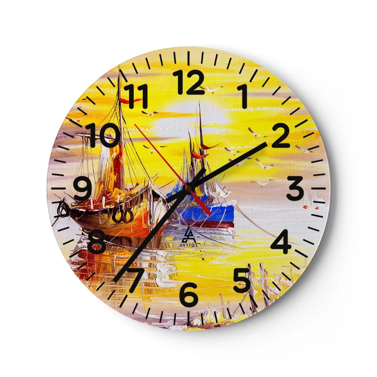 Horloge murale - Pendule murale - Un repos bien mérité au port - 30x30 cm