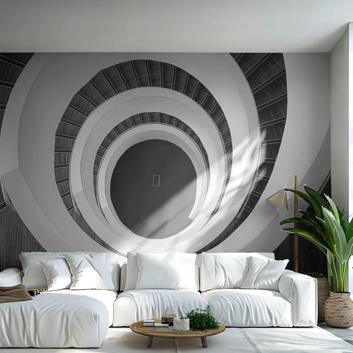 Papier Peint Photo Premium Sand - Les choses concrêtes - Morceau, Abstraction, Escalier en colimaçon - 350x256 cm