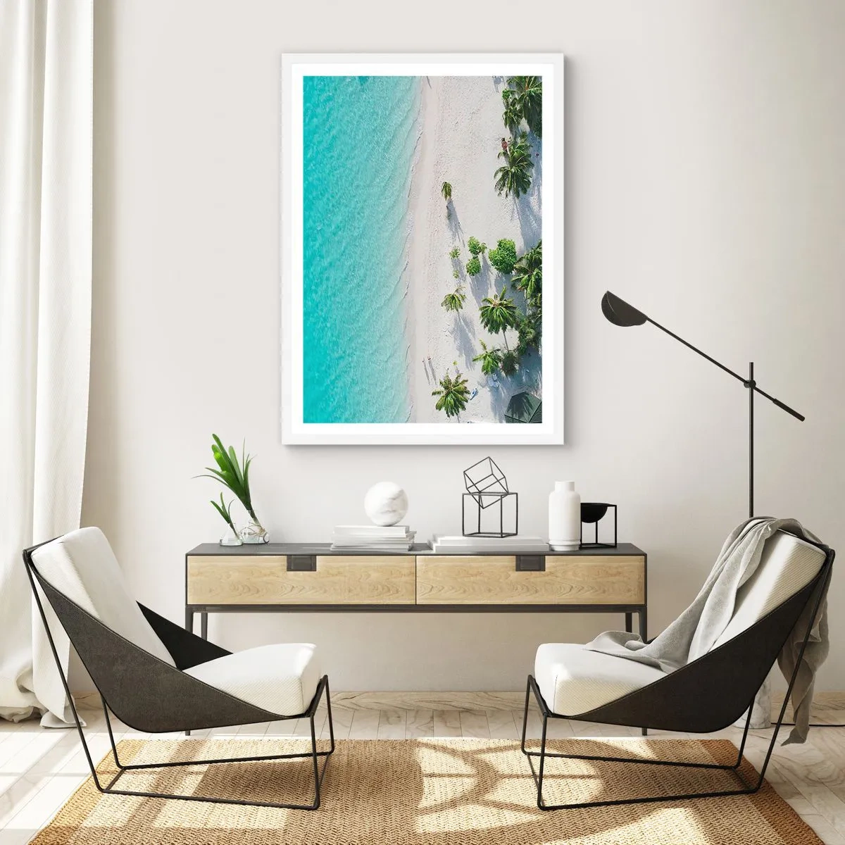 Affiche dans un cadre blanc - Poster - Vacances au paradis - 50x70 cm