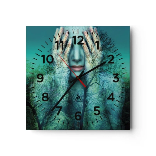 Horloge murale - Pendule murale - immergé dans l'azur - 40x40 cm