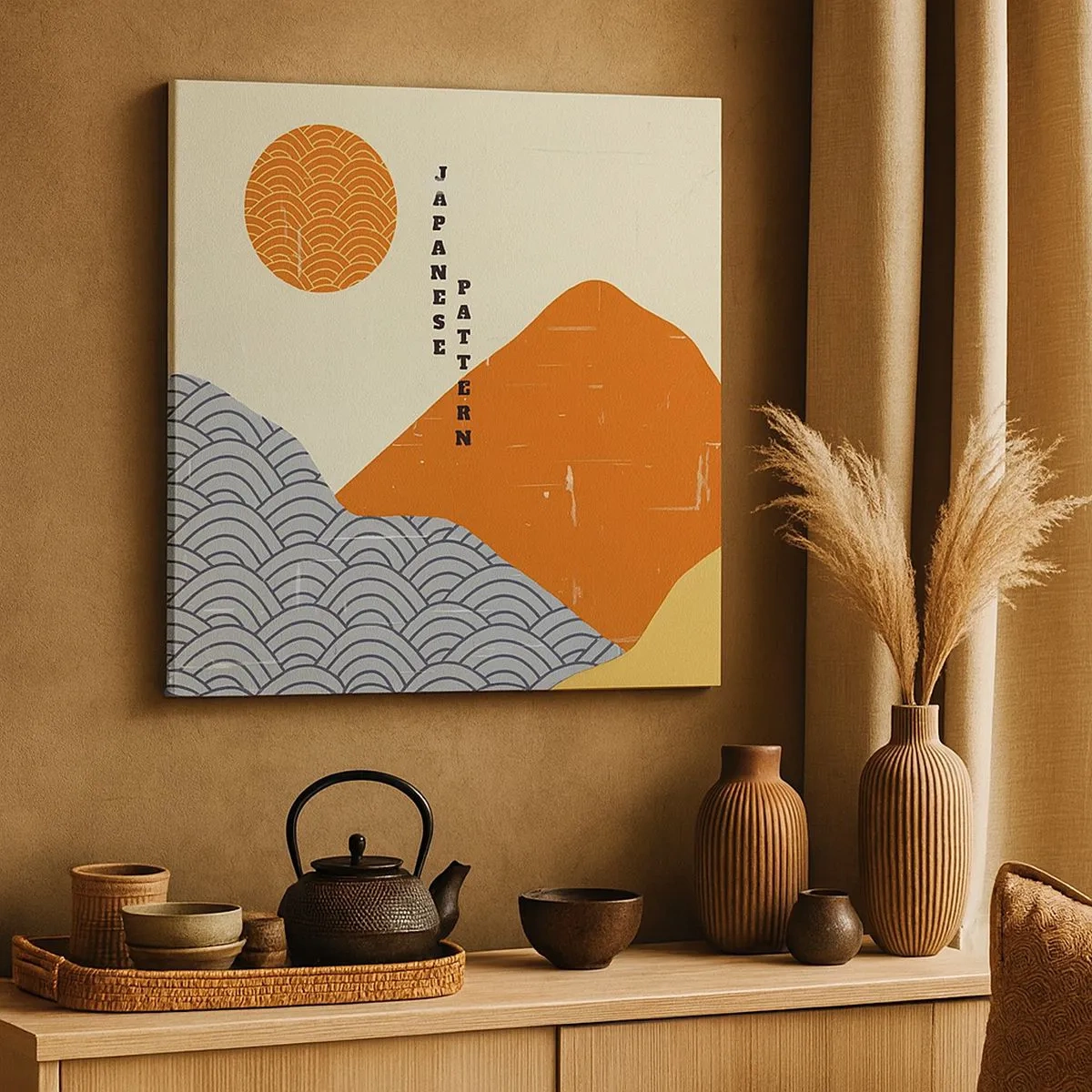 Impression sur toile - Image sur toile - Dans l'esprit japonais - 30x30 cm