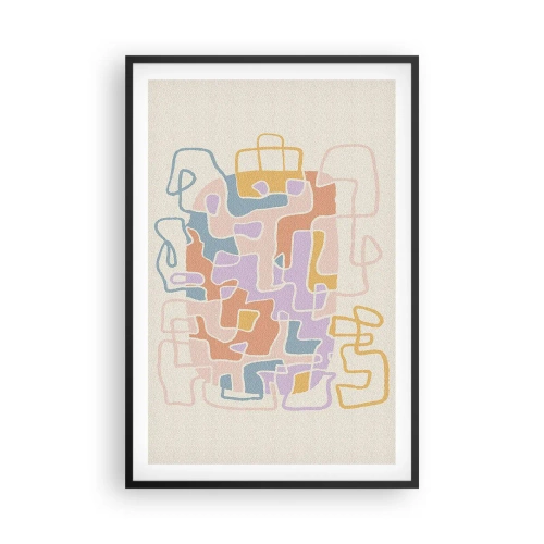 Affiche dans un cadre noir - Poster - Labyrinthe – une aventure joyeuse - 61x91 cm