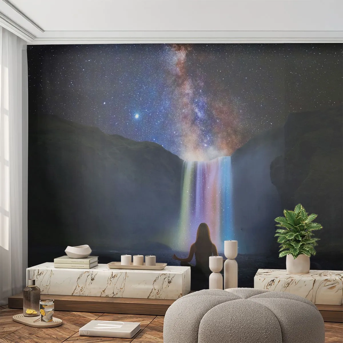 Papier Peint Autocollant Deluxe Sticker - Harmonie absolue - Abstraction, Cascade, Fantaisie - 500x350 cm
