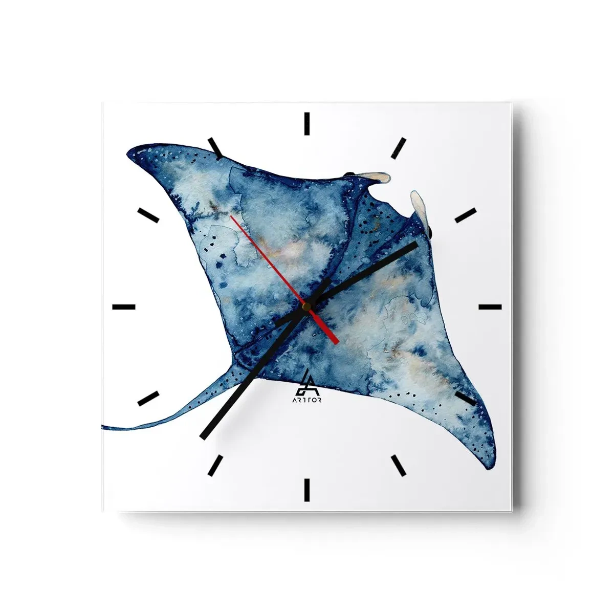 Horloge murale - Pendule murale - La vie en bleu - 40x40 cm