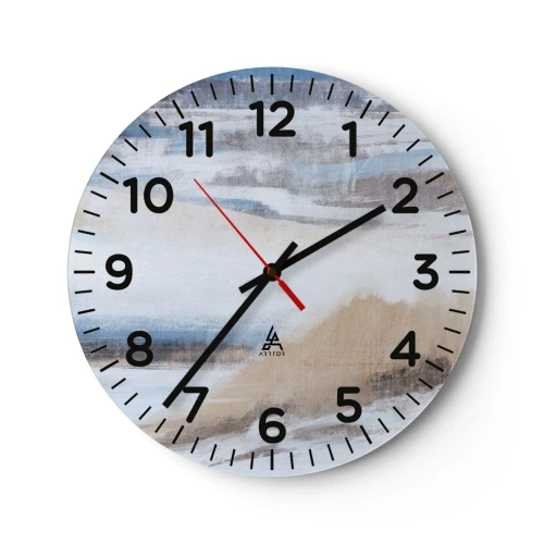 Horloge murale - Pendule murale - Composition hivernale - 30x30 cm