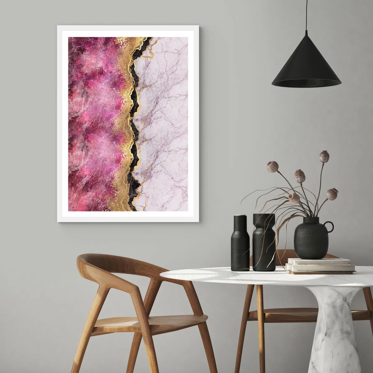 Affiche dans un cadre blanc - Poster - À la frontière - 40x50 cm