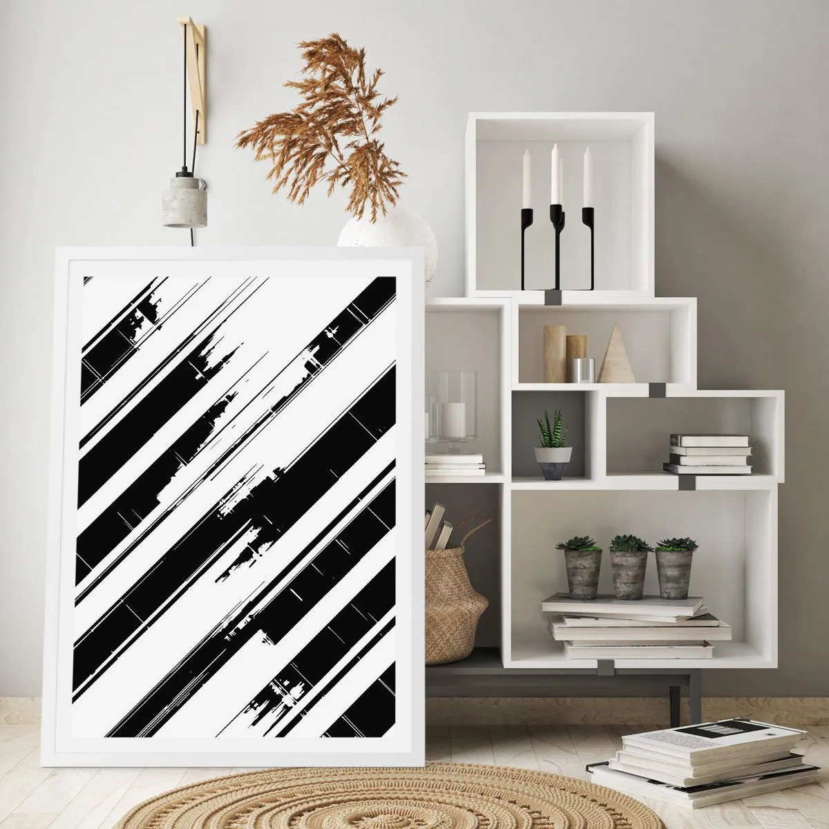 Affiche dans un cadre blanc - Poster - Une composition intense et dynamique - 30x40 cm