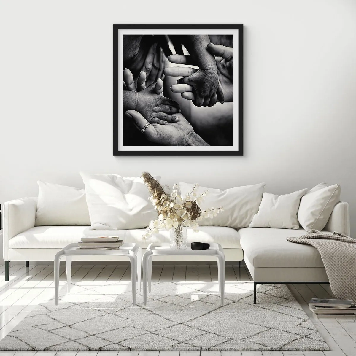 Affiche dans un cadre noir - Poster - Être humain - 30x30 cm