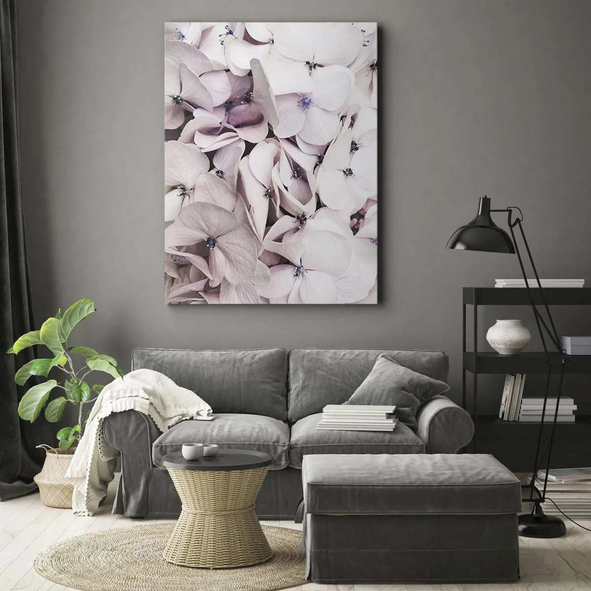 Impression sur toile - Image sur toile - Dans un flot de fleurs - 45x80 cm