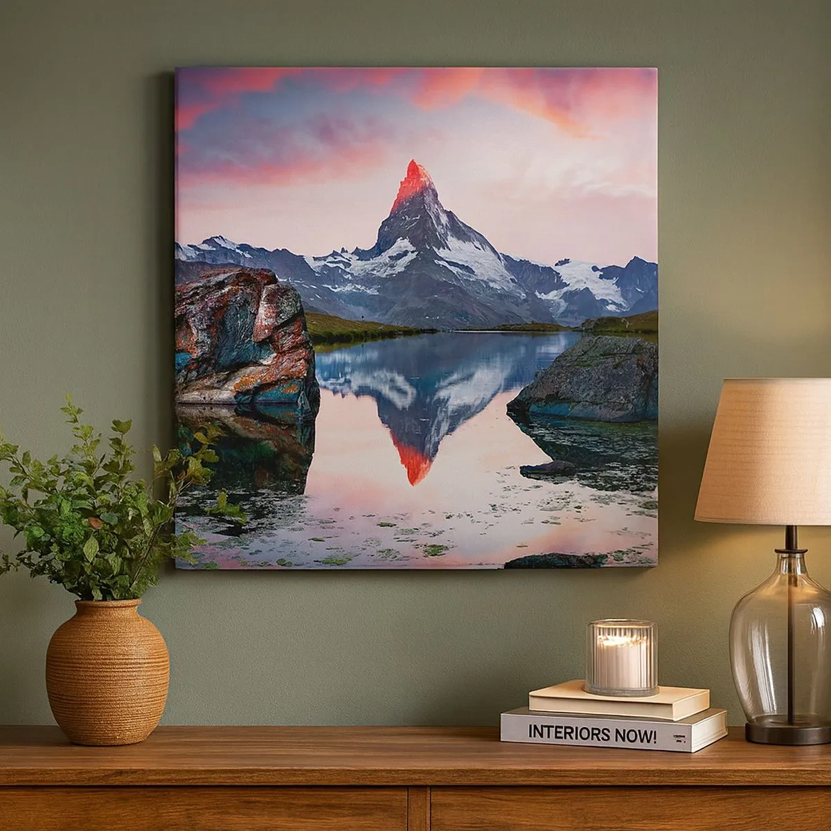 Impression sur toile - Image sur toile - Le coeur des montagnes est chaud - 30x30 cm