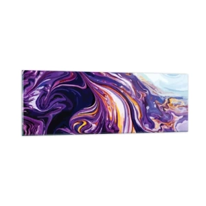 Impression sur verre - Image sur verre - La courbure de l'espace en violet - 90x30 cm
