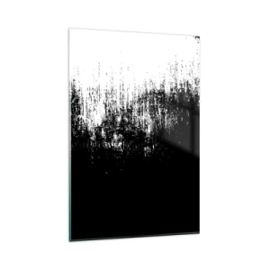 Impression sur verre - Image sur verre - Abstraction minimaliste en noir et blanc - 80x120cm - Et le gagnant est ... - Décoration murale moderne pour le salon et la chambre ARTTOR