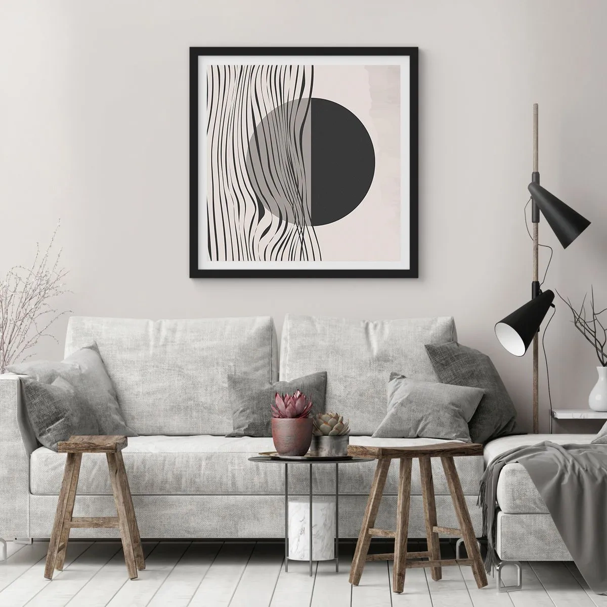 Affiche dans un cadre noir - Poster - Demi composition - 50x50 cm