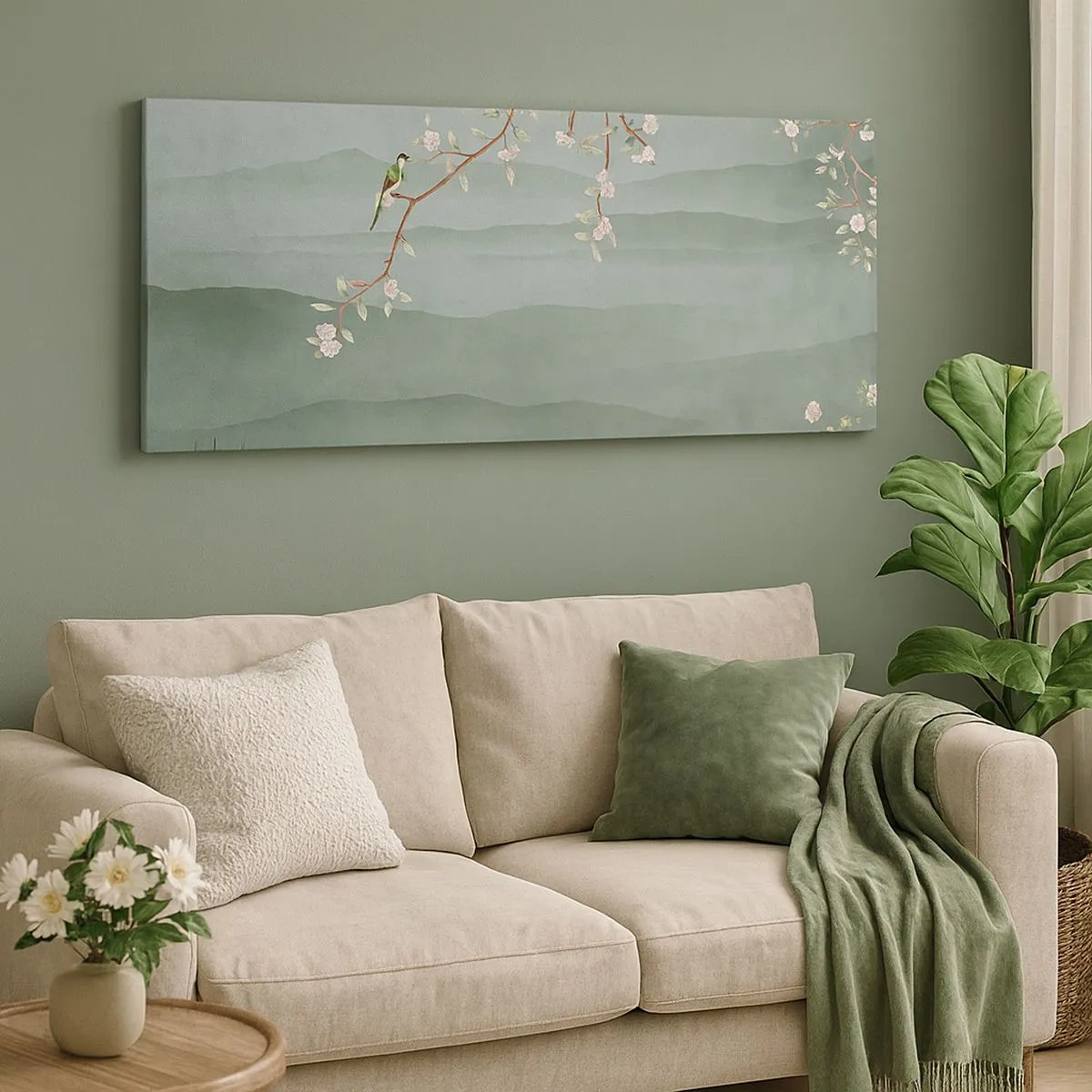 Impression sur toile - Image sur toile - Printemps oh c'est toi - 100x40 cm
